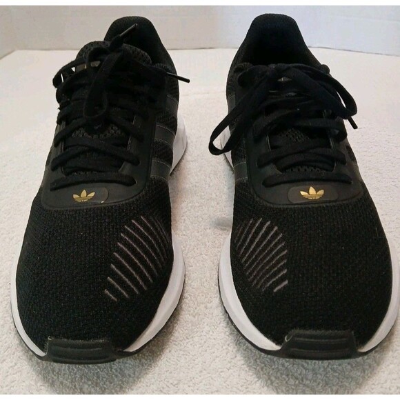 Adidas Originals Swift Run Black/Gray Gold Logo Womens 8 FW1645 Athletic Shoes - Picture 2 of 16